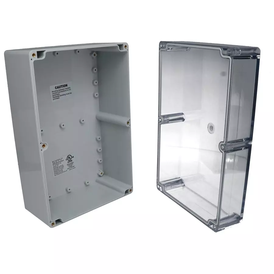 BUD ENCLOSURE, WALL MOUNT, PC, GREY/CLEAR, PN-1341-AC