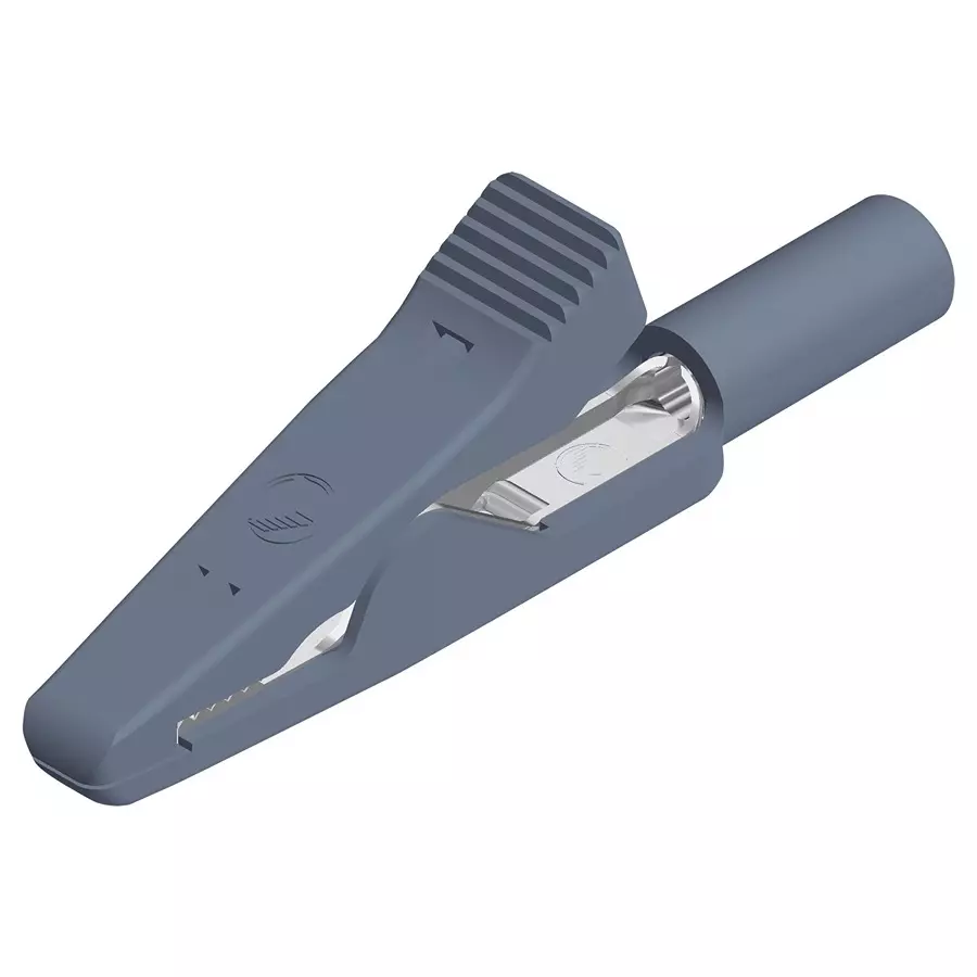 HIRSCHMANN CROCODILE CLIP, 4MM, GREY, 8A, 930317806