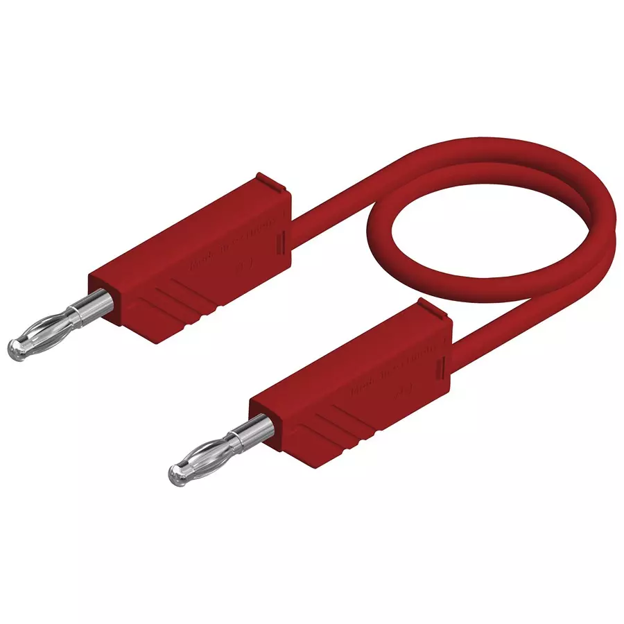 HIRSCHMANN TEST LEAD, 4MM BANANA PLUG, RED, 250MM, 934090101