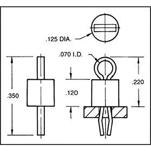 KEYSTONE TEST POINT, PCB, THROUGH HOLE, 5008