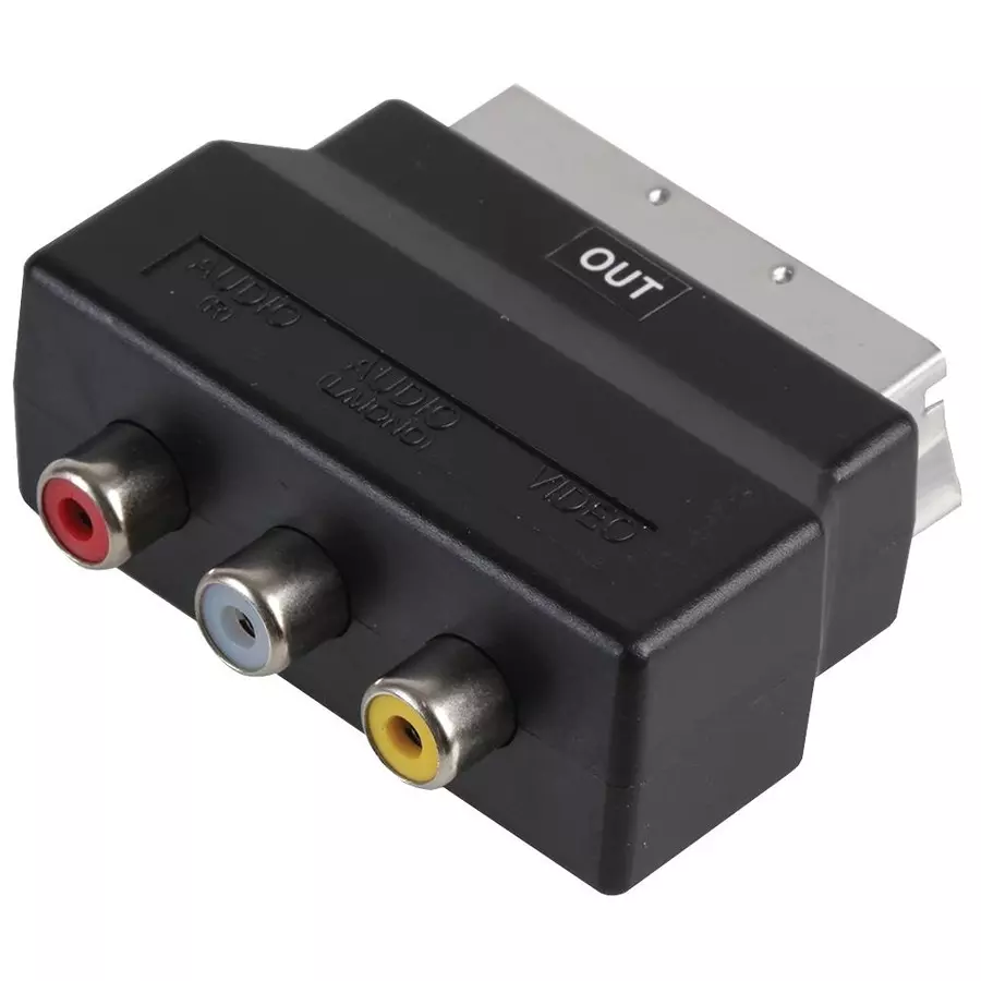 PRO SIGNAL ADAPTOR, SCART PLUG TO 3 PHONO RCPT, AR71327