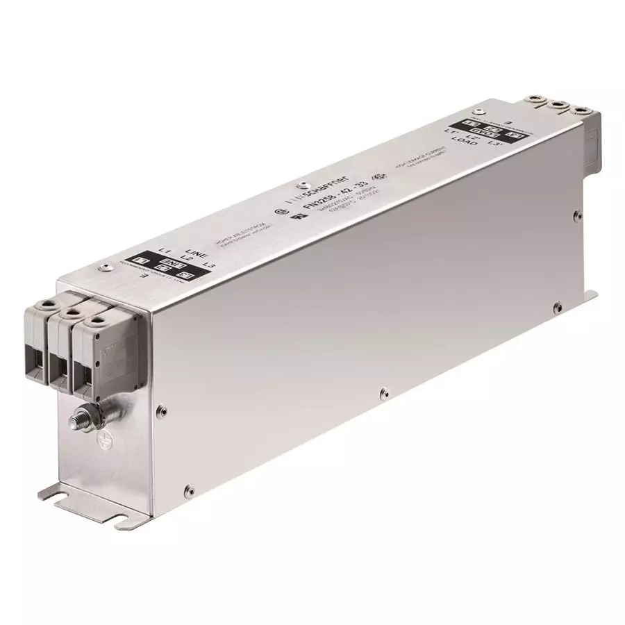 SCHAFFNER - TE CONNECTIVITY POWER LINE FILTER, 3 PHASE, 42A, 0.033A, 802212-SF