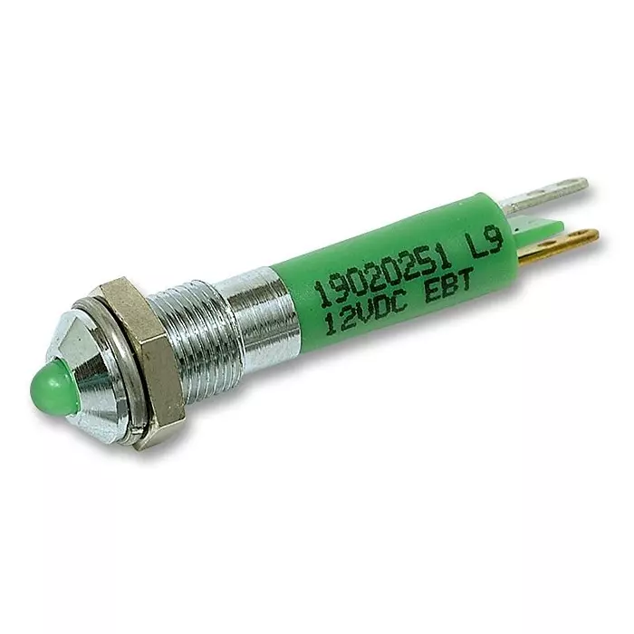 CML INNOVATIVE TECHNOLOGIES LED INDICATOR, 12V, GREEN, 19000251