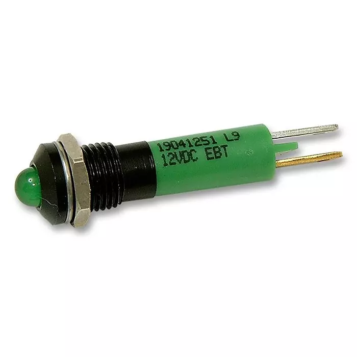 CML INNOVATIVE TECHNOLOGIES LED INDICATOR, 12V, GREEN, 19041251