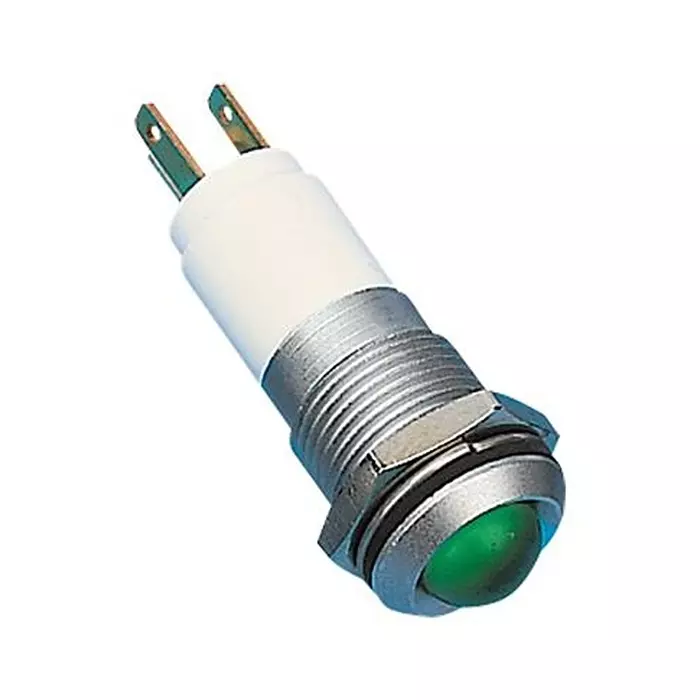 CML INNOVATIVE TECHNOLOGIES LED, M14, 24VDC, MATT CHROME, GREEN, 19272351
