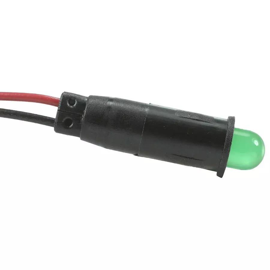 LEECRAFT Panel Mount Indicator, Led, 6.35Mm, Green, 24V, L59UD-G24-W