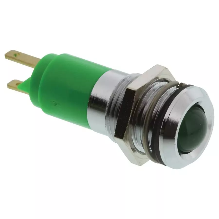 WAMCO Panel Mount Indicator, Led, 14Mm, Green, 12V, WL-19210251