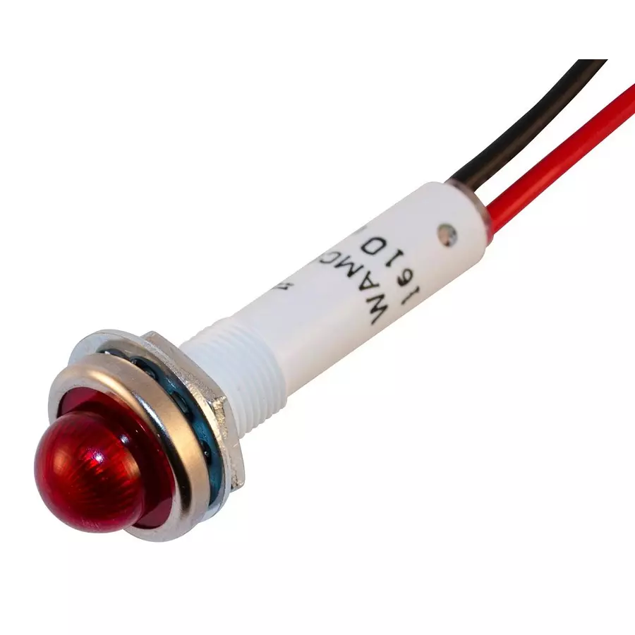 WAMCO Panel Mount Indicator, Led, 9.65Mm, Red, 14V, WL-6091M1-12V