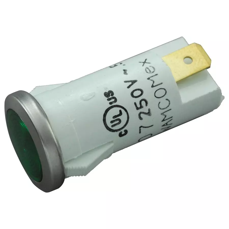 WAMCO Neon Indicator, 230Vac, 1.5Ma, Green, WL-1033QD5