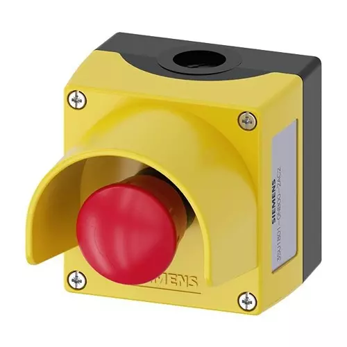 SIEMENS EMERGENCY STOP SW, DPST-NC, 500V, SCREW, 3SU1801-0NB00-2AC2