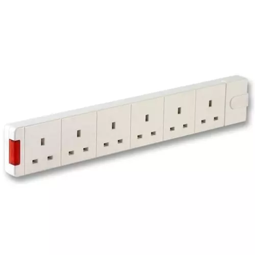 PRO ELEC TRAILING SOCKET, 6WAY, WHITE, 95668