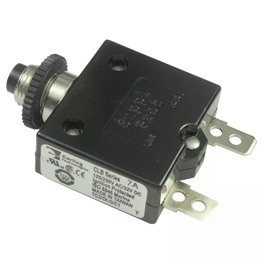 CARLING TECHNOLOGIES CIRCUIT BREAKER, THERMAL, 1P, 250V, 7A, CLB-073-11A3N-B-A
