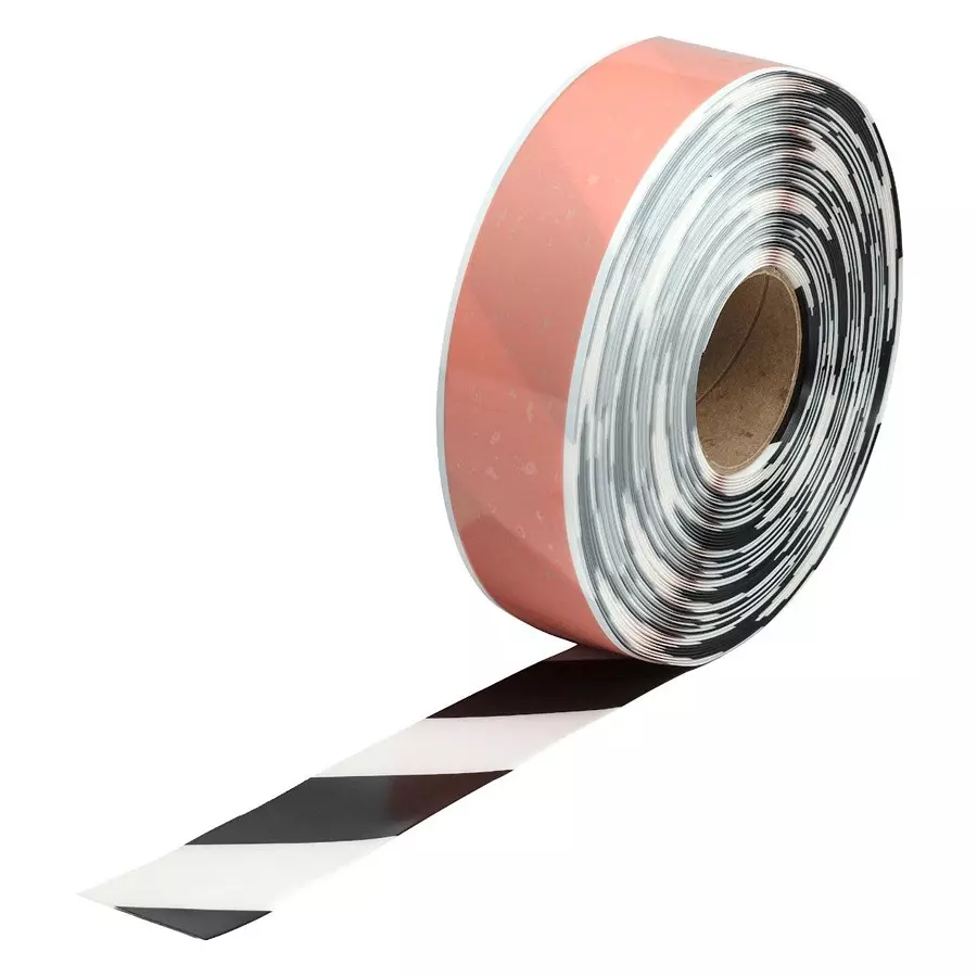 BRADY FLOOR MARKING TAPE, 2" X 100FT, BLK/WHT, 170051