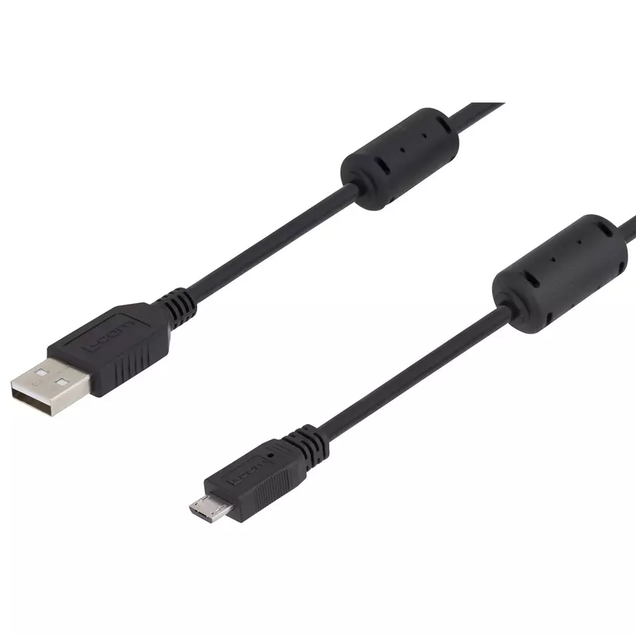 L-COM CABLE, USB 2.0 A-MICRO B PLUG, 2M, BLACK, U2A00003-2M