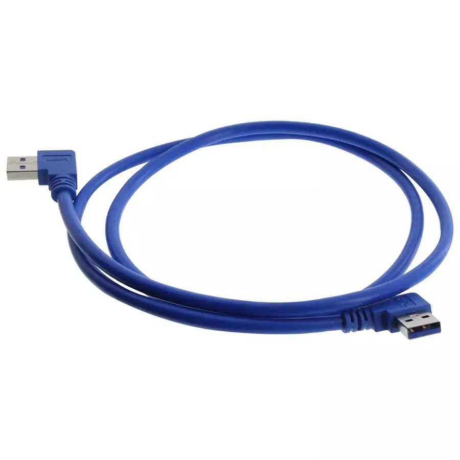 L-COM USB CABLE, 3.0 A PLUG-A PLUG, BLU, 11.8", U3A00080-03M