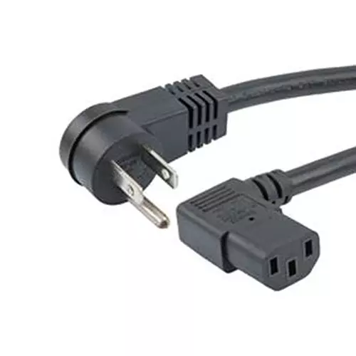 L-COM POWER CORD, R/A N5-15P-IEC C13, 3 , 15A, N515PR-C13R-15-3F