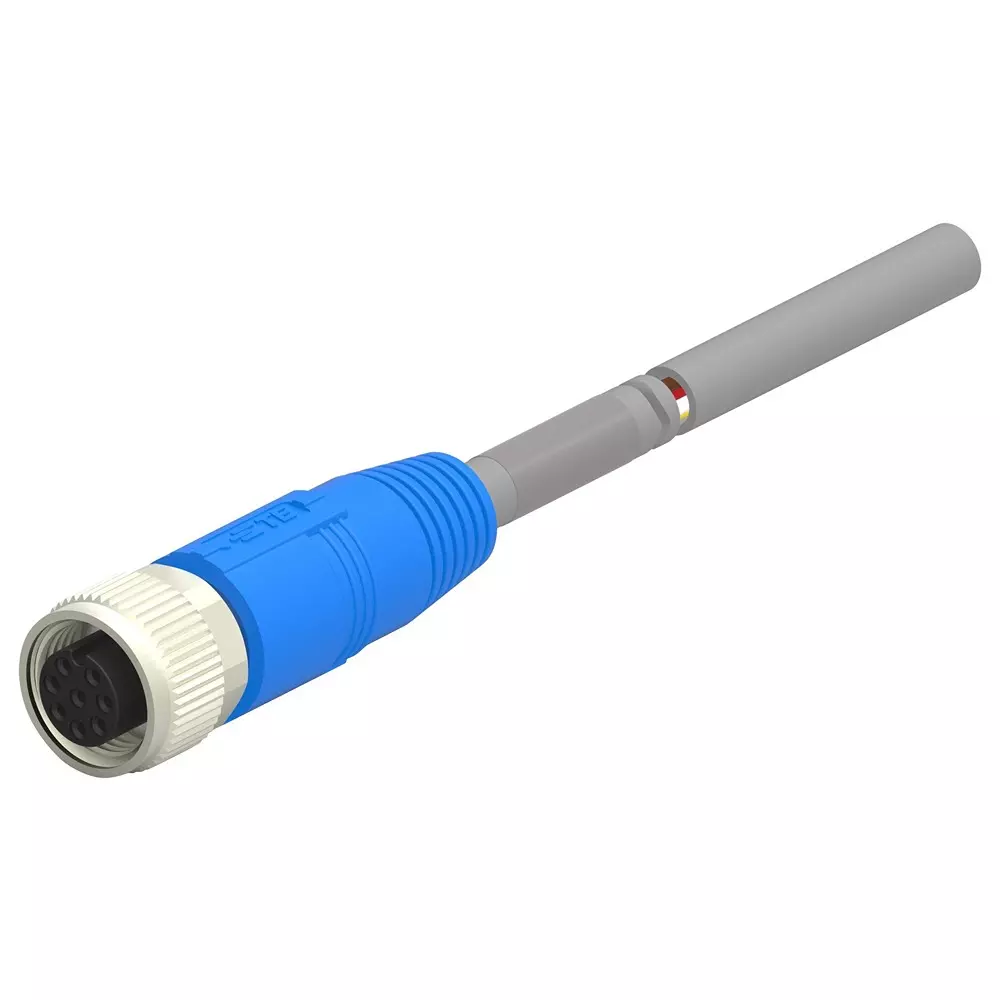 TE CONNECTIVITY Sensor Cord, 8P, M12 Rcpt-Free End, 10M, T4161320008-007