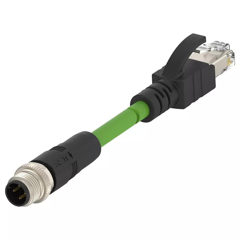 TE CONNECTIVITY Sensor Cord, 4P M12 Plug-Rj45 Plug, 2M, Tcd14741111-020.
