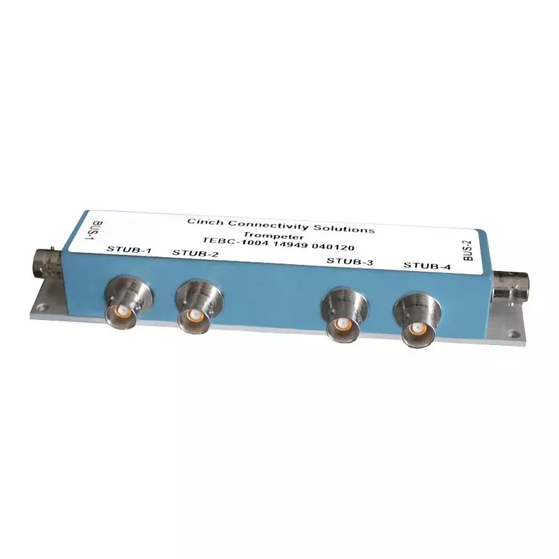 TROMPETER - CINCH CONNECTIVITY Bus Coupler, 4 Stub, Aluminum Alloy, TEBC-1004