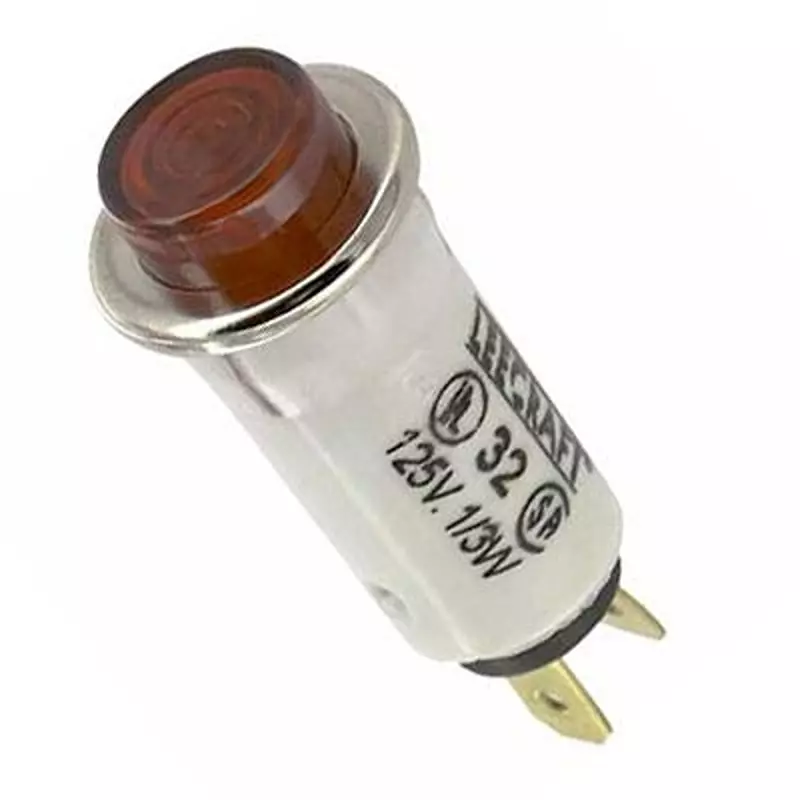 LEECRAFT Lamp, Indicator, Neon, Red, 125V, 32-2111T