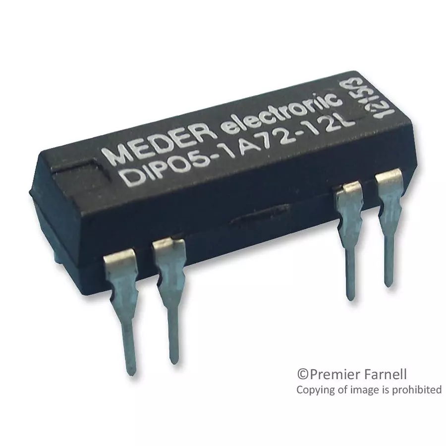 STANDEXMEDER Relay, Reed, Spst-No, 200V, 1A, Tht, DIP05-1A72-12D
