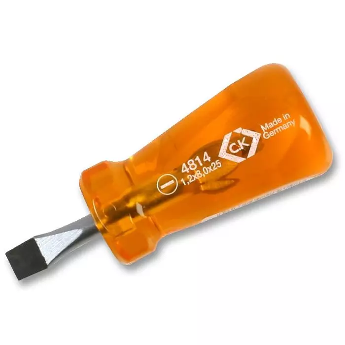 CK TOOLS Screwdriver, Stubby Slot, 8mm X 25mm, T4814 31