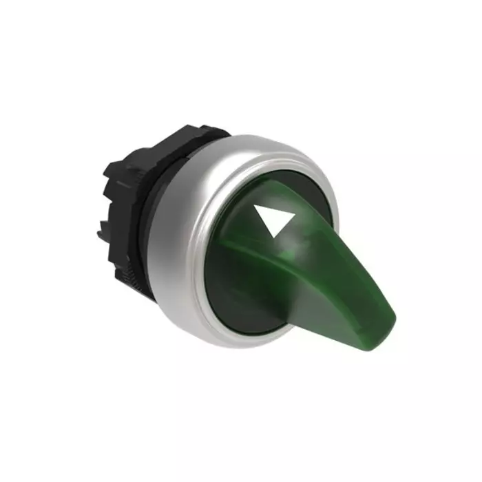 Lovato LPCSL12 Series 2 Position Selector Switch Head, 29.5 mm Cutout, Green Handle, LPCSL1203