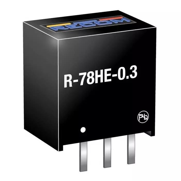 RECOM POWER Switching Regulator PCB Mount 5V DC Output & 6.5-72V DC Input Voltage, R-78HE5.0-0.3