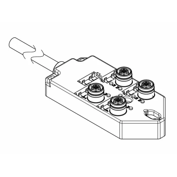 Brad from Molex 120119 Series Sensor Box M12 15m Cable 5 Way 4 Port, 1202510048