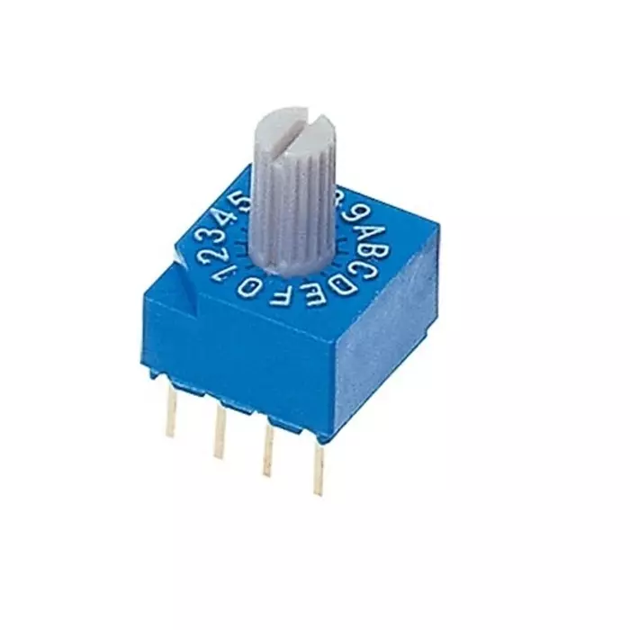 NIDEC COPAL ELECTRONICS GMBH S-1000A Series Hexadecimal Rotary Switch 16 Position 100 mA Pin Terminal, S-1110A (Pack of 2 Pcs)