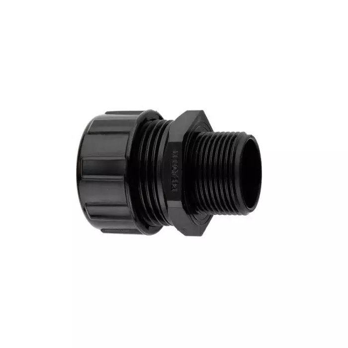 Flexicon Fixed Straight Conduit Fitting 32mm Nominal Size M32mm Nylon Black, MP-32-M32B