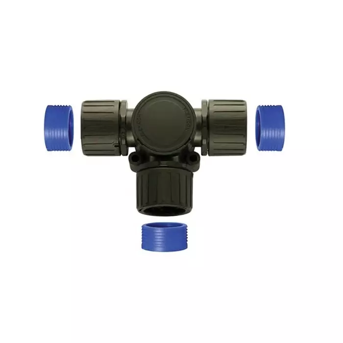 Flexicon T Piece Conduit Fitting 28mm Nominal Size 23mm Nylon Black, FPAX28TB