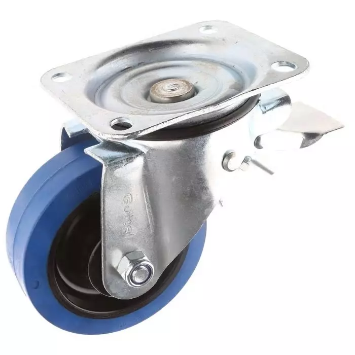 Guitel Hervieu Braked Swivel Castor Wheel 300 Kg Capacity 125 mm Wheel, 13817222