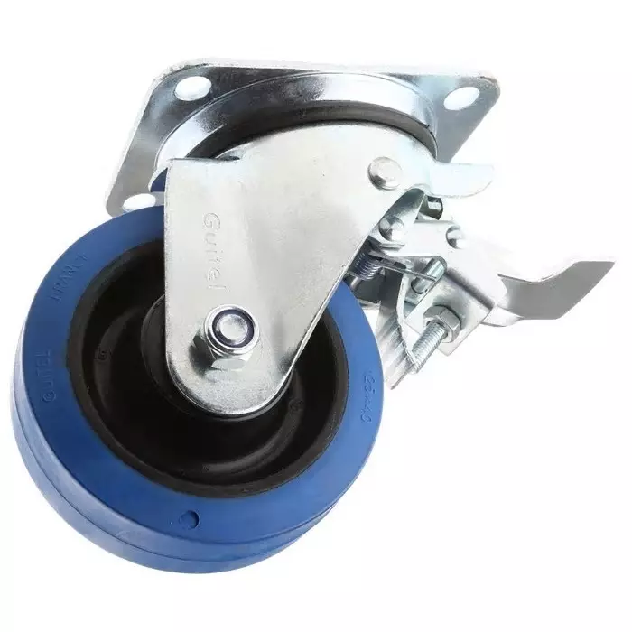 Guitel Hervieu Braked Swivel Castor Wheel 300 Kg Capacity 125 mm Wheel, 13817222
