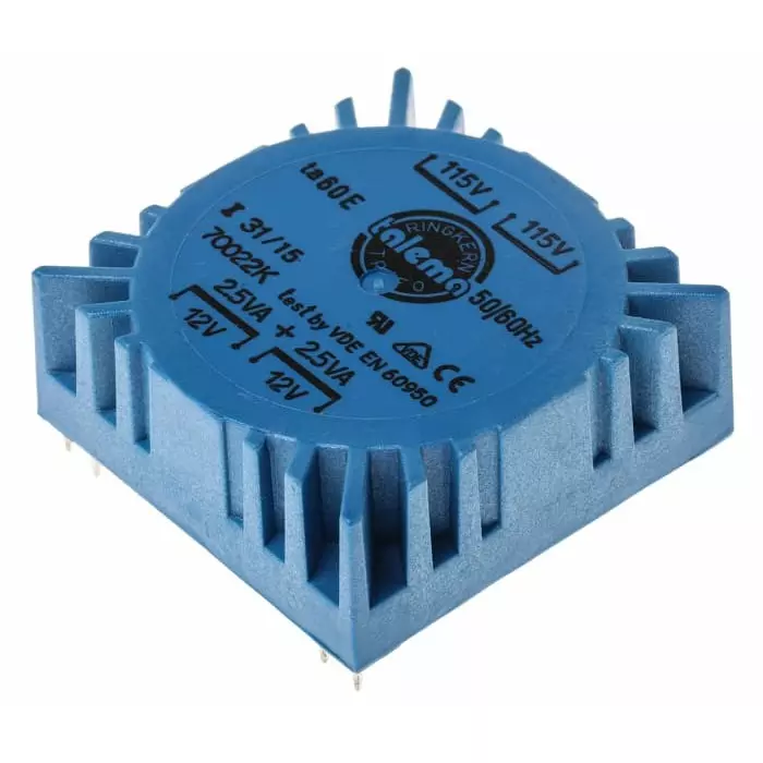 Nuvotem Talema Toroidal Transformer 115 V AC 230 V AC 2 x 12V AC 5VA 2 Output, 70022K