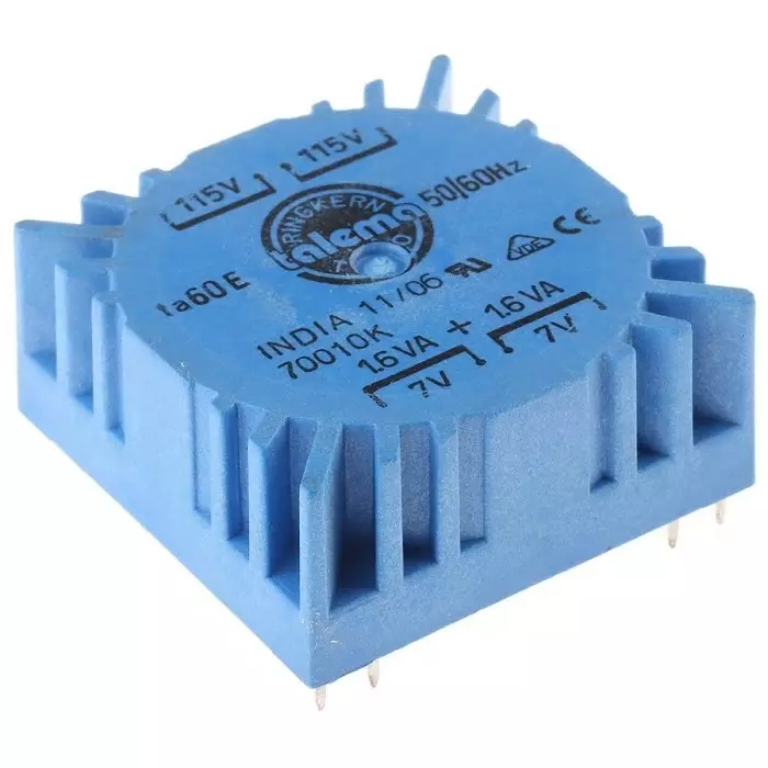 Nuvotem Talema Toroidal Transformer 115 V AC 230 V AC 2 x 7V AC 3.2VA 2 Output, 70010K