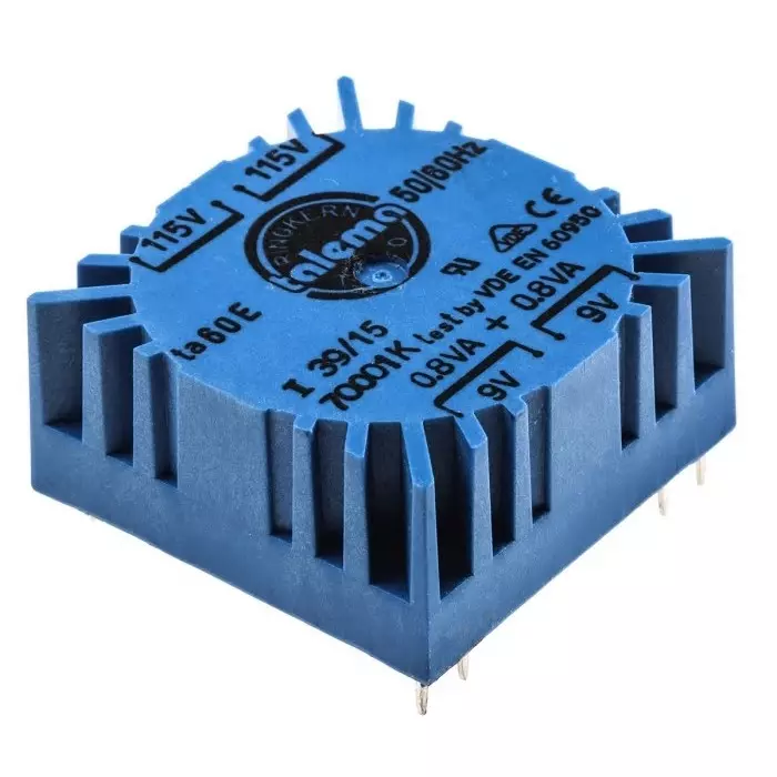 Nuvotem Talema Toroidal Transformer 115 V AC 230 V AC 2 x 9V AC 1.6VA 2 Output, 70001K