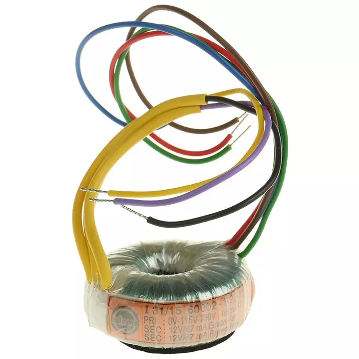 Nuvotem Talema Toroidal Transformer 115 V AC 230 V AC 2 x 12V AC 1.6VA 2 Output, 60002