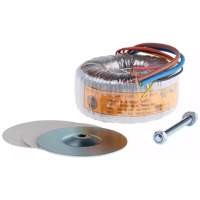 Nuvotem Talema Toroidal Transformer 230V AC 2 x 55V AC 120VA 2 Output, 0120P1-2-055