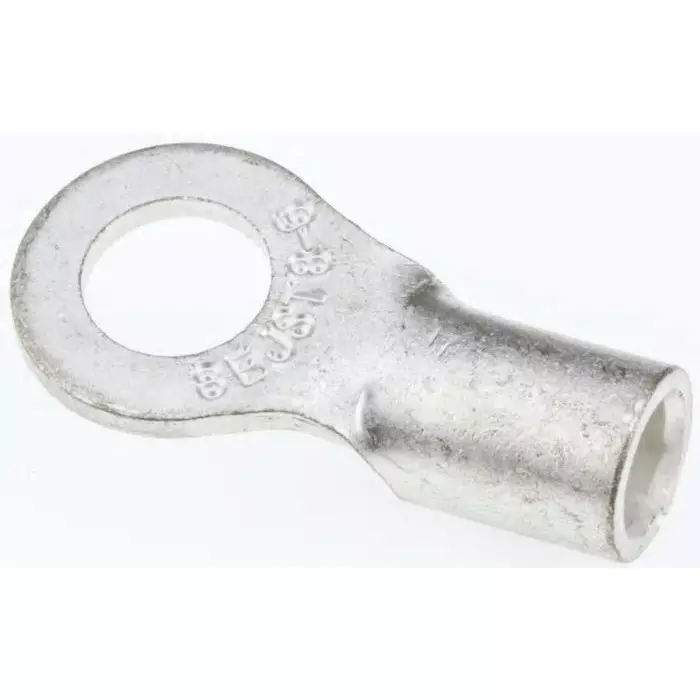 JST (JAPAN SOLDERLESS TERMINALS) R Uninsulated Ring Terminal 6mm Stud Size 6.6mm² to 10.5mm² Wire Size, 8-6 (Pack of 50 Pcs)