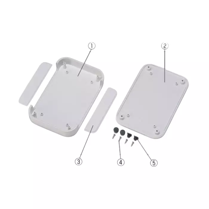 Takachi Electric Industrial PF Series Grey ABS Enclosure IP40 Grey Lid 240x240x42.5 mm, PF24-4-24D