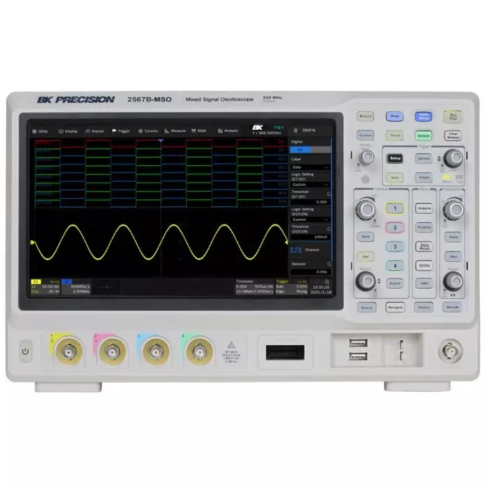 BK Precision 2560B Series 200 MHz Bench Oscilloscope 4 Analogue Channels, BK2567B-MSO