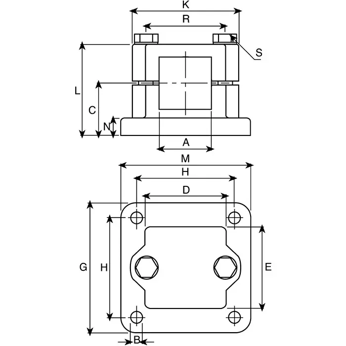 Rose+Krieger M8 Thread Flange Clamp 30mm, 12300005020
