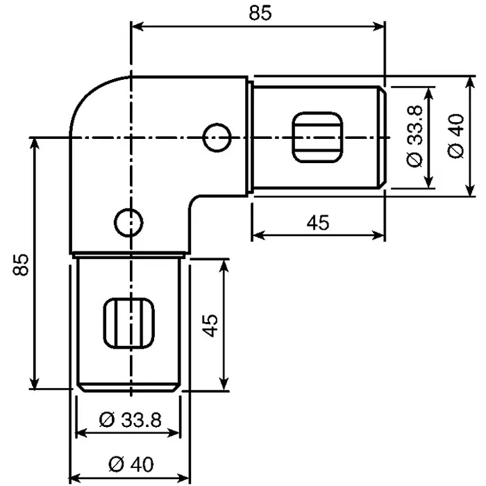 Rose+Krieger 90° Connector Connecting Component Strut Profile 40 mm, 11403421025