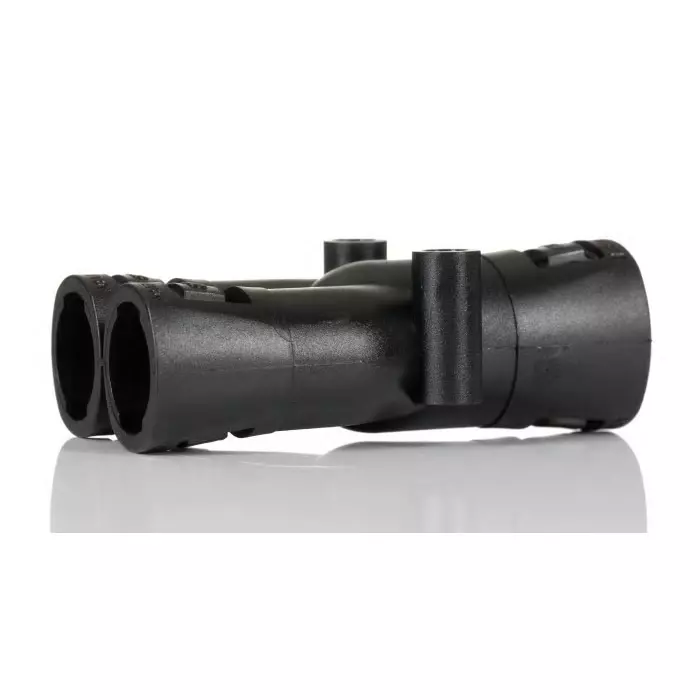 Adaptaflex Y Piece Conduit Fitting 16mm Nominal Size Nylon 66 Black IP66 Rating, AL211616/Y (Pack of 10 Pcs)