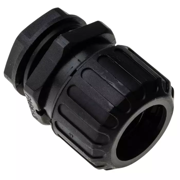Adaptaflex Straight Conduit Fitting 16mm Nominal Size M16 Nylon 66 Black IP65 Rating, 7TCA296060R0105XF16/M16/D (Pack of 5 Pcs)