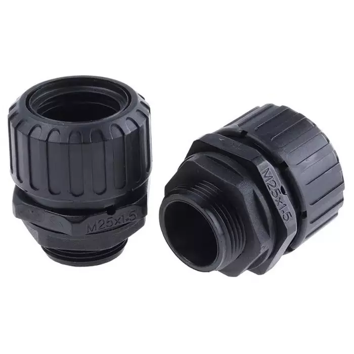 Adaptaflex Straight Conduit Fitting 25mm Nominal Size M25 Nylon 66 Black IP67 Rating, 7TCA296000R1692ASF28/M25/A/BL (Pack of 5 Pcs)