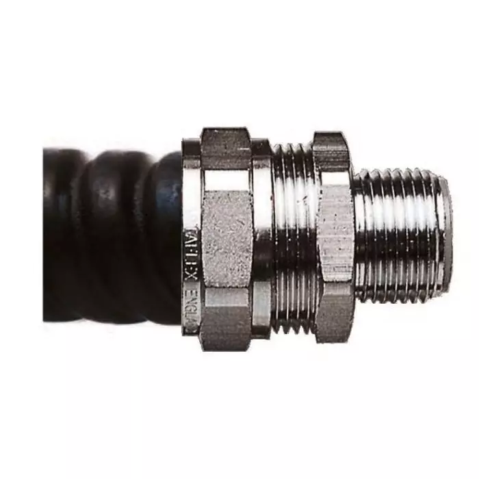 Adaptaflex Swivel Conduit Fitting 16mm Nominal Size M16 Brass Silver IP65 Rating, 7TCA296020R0100SP16/M16/M (Pack of 10 Pcs)