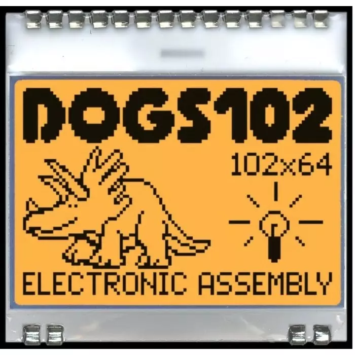 Display Visions LCD Display 3.3 V 250 µA I2C, SPI Interface FSTN Display Matrix Technology, EA DOGS102W-6 (Pack of 25 Pcs)