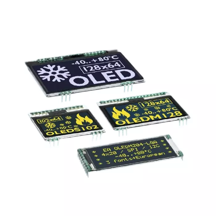 Display Visions OLED Display 2.9 inch Yellow 128x64 Pixels Graphics I2C SPI Interface, EA OLEDL128-6LGA (Pack of 12 Pcs)